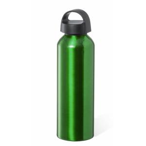 Bellatio Design Waterfles/drinkfles/sportfles - metallic groen - aluminium - 800 ml - schroefdop - Drinkflessen