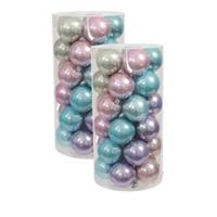 Othmar Decorations Kerstballen - 60x stuks - 6 cm - pastel kleuren - kunststof - onbreekbaar