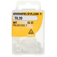Afdekkap sp.pl.schr. tx20 wit 25st - Deltafix