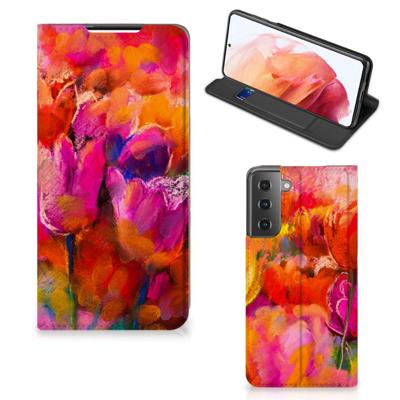 Bookcase Samsung Galaxy S21 Tulips Bookcase Samsung Galaxy S21 Tulips