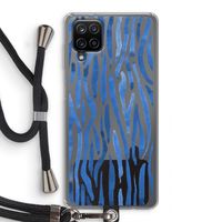 Blauwe nerven: Samsung Galaxy A12 Transparant Hoesje met koord Blauwe nerven: Samsung Galaxy A12 Transparant Hoesje met koord