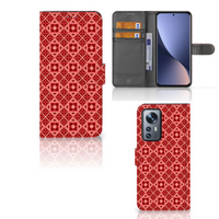 Xiaomi 12 Pro Telefoon Hoesje Batik Rood - thumbnail