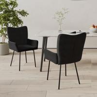 Eetkamerstoelen 2 st fluweel zwart - thumbnail