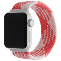 Apple Watch Nylon Gevlochten Solo Band - Roze Wit - 44, 45, 46 & 49mm - M