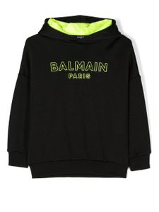 Balmain Kids hoodie à logo imprimé - Noir