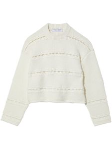 Proenza Schouler White Label pull crop en maille ajourée - Blanc