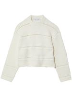 Proenza Schouler White Label pull crop en maille ajourée - Blanc - thumbnail