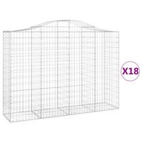 The Living Store Schanskorf Gabion Tuinbarrière - 200 x 50 x 140/160 cm - Gegalvaniseerd IJzer - thumbnail