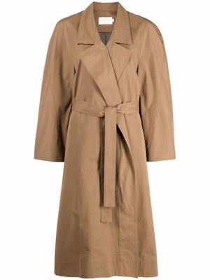 Low Classic manteau ceinturé à simple boutonnage - Marron