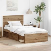 Bedframe Ambachtelijk eiken 100 x 200 cm Massief grenenhout