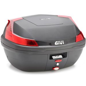 GIVI B47 Blade Monolock Topkoffer, Topkoffers en zijkoffers voor de moto, rode reflectoren, zwarte cover