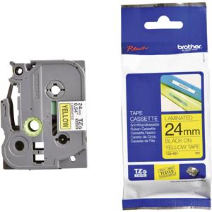 Labeltape Brother TZe, TZ TZe-651 Kunststof Tapekleur: Geel Tekstkleur:Zwart 24 mm 8 m