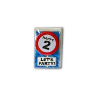 Happy Birthday kaart met button 2 jaar