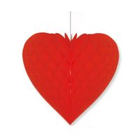 Valentijnsdag decoratie hart rood 28 x 32 cm
