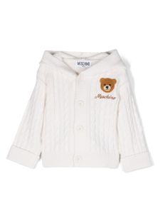 Moschino Kids cardigan à logo brodé - Blanc