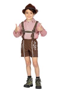 Tirolerblouse bordeau ruit kinderen