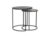 Light & Living Bijzettafel Talca Set van 2 stuks, 40/49cm - Antiek Lood - Rond