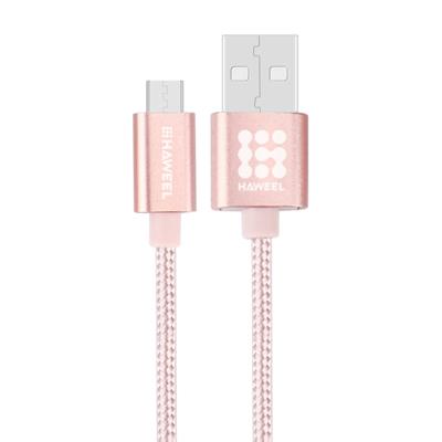 HAWEEL 1m Geweven stijl metaal hoofd 3A hoge huidige Micro USB to synchronisatiegegevens opnieuw USB laad Kabel, Voor Samsung, Huawei, Xiaomi, LG, HTC