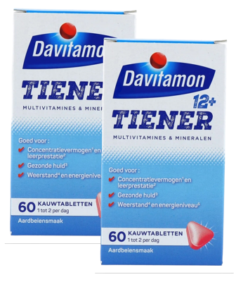 Davitamon Multi 12+ Tiener Kauwtabletten Aardbei