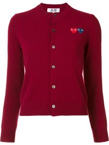 Comme Des Garçons Play double heart cardigan - Rouge