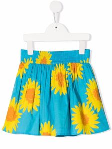 Stella McCartney Kids jupe en coton biologique à fleurs - Bleu