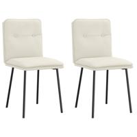 Eetkamerstoelen 2 st fluweel crèmekleurig