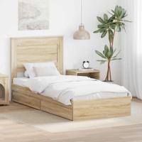 Bedframe met lade Sonoma Eiken 100 x 200 cm Bewerkt hout