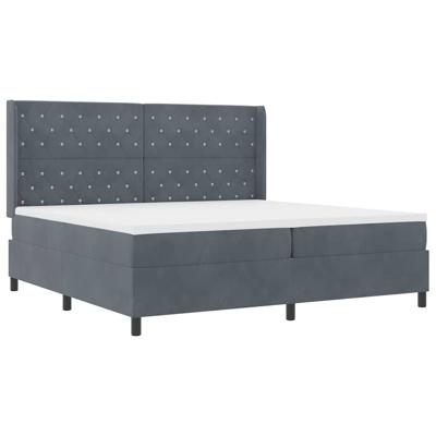 Boxspringbed met matras fluweel donkergrijs 200x200 cm
