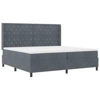 Boxspringbed met matras fluweel donkergrijs 200x200 cm