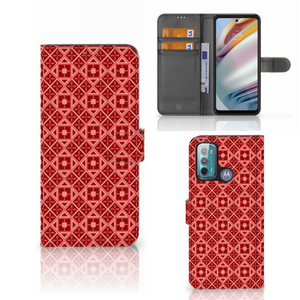 Motorola Moto G60 Telefoon Hoesje Batik Rood