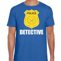 Detective police / politie embleem t-shirt blauw voor heren - thumbnail