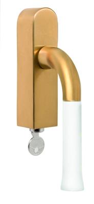 Formani Edward van Vliet NOUR EV101-DLOCK-O draaikiepgarnituuur afsluitbaar - PVD mat goud/wit