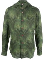 Kiton chemise fleurie Mariano à capuche - Vert - thumbnail