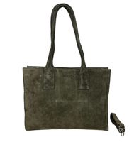 DSTRCT Portland Road laptoptas kaki Kaki Suede Laptop tassen