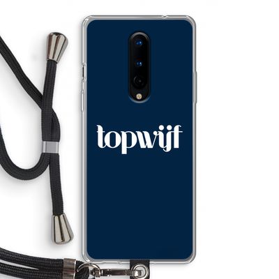 Topwijf Navy: OnePlus 8 Transparant Hoesje met koord