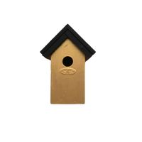 Houten vogelhuisje/nestkastje 22 cm - zwart/goud Dhz schilderen pakket - Vogelhuisjes