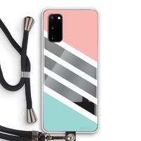 Strepen pastel: Samsung Galaxy S20 Transparant Hoesje met koord