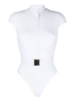 Noire Swimwear maillot de bain à taille ceinturée - Blanc - thumbnail