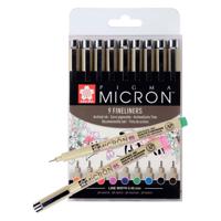 Sakura pigma micron 05 etui met 9 kleuren