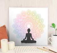 Canvas schilderij mandala Regenboog yoga