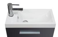 Wiesbaden Emma fonteinkastje + wastafel 500x250x500 hoogglans grijs