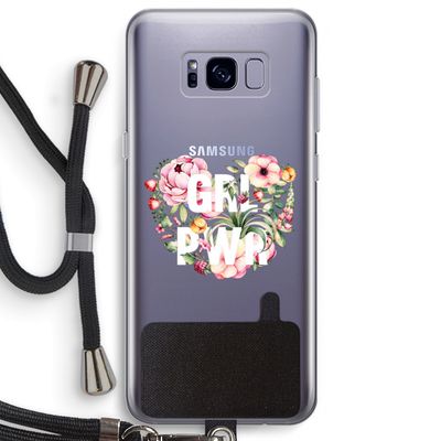GRL PWR Flower: Samsung Galaxy S8 Plus Transparant Hoesje met koord