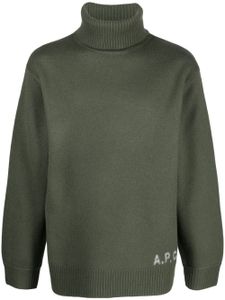 A.P.C. pull en laine Edward à logo intarsia - Vert