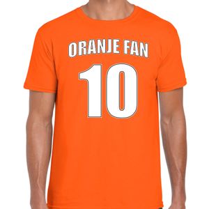 Oranje fan nummer 10 oranje t-shirt Holland / Nederland supporter EK/ WK voor heren