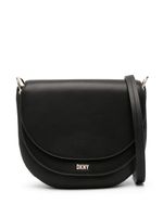 DKNY sac à bandoulière en cuir à logo - Noir - thumbnail