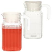 Glazen water karaf met handvat - Set van 2x stuks - 0,5 Liter - schenkkan - thumbnail