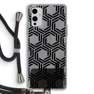 Geometrisch patroon: OnePlus 9 Transparant Hoesje met koord