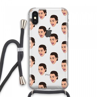Ugly Cry Call: iPhone XS Max Transparant Hoesje met koord