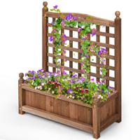Stevige Houten Plantenbak met Trellis Weerbestendig Bloempot Frame Buiten Trellis Planter Weerbestendig Trellis Planter