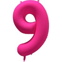 Folieballon Cijfer 9 Neon Roze (86cm)